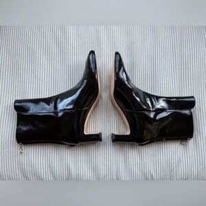 Aeyde Donna Almond Toe 55mm Bootie Black Patent Leather Women’s Size 9 NEW!